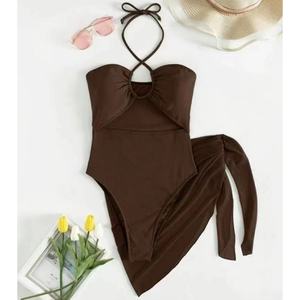 Maillot de bain 2 pièces personnalisé 3D, nouvelle collection 2024, style color block, simple noir et blanc, style pop, petite fragrance, tenue de plage - Product Image 2