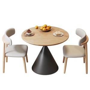 Vintage Style Solid Wood Dining <strong>Table</strong> <strong>Small</strong> Sized Round <strong>Table</strong> French Black Walnut Round <strong>Table</strong> <strong>and</strong> <strong>Chair</strong> <strong>Set</strong> - Product Image 1