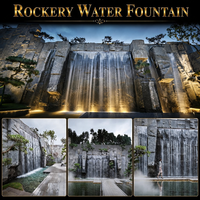 Fuente de Agua Decorativa Comercial con Rocas, Iluminación RGB/Láser, Impermeable IP68, Diseño Personalizado con Forma y Tamaño de Roca a Medida, Solución Completa