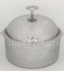 Marmite en métal avec support en acier inoxydable porte-récipient pour chauffe-plats plaqué or casserole pour fête - Product Image 4