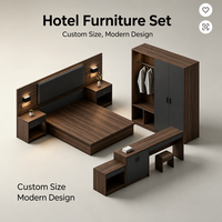 Lit d'hôtel de luxe cinq étoiles haut de gamme avec cadre en bois massif et panneau MDF, design moderne, ensemble de mobilier commercial écologique