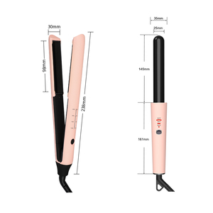 Rizador de pelo automático giratorio, venta al por mayor, varita rizadora alisadora de titanio y cerámica, juego de <span class=keywords><strong>plancha</strong></span> plana, rizador de pelo, alisador - Product Image 2
