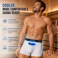 Sous-vêtements rafraîchissants pour sauna, inserts tendance réutilisables, poche à glace froide pour testicules, pour le soutien testiculaire et le soulagement de la douleur, boxer à poche