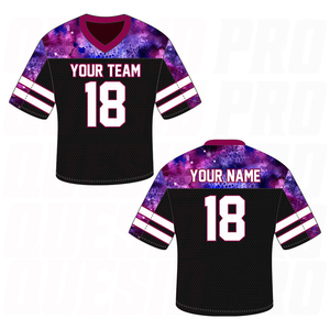 Maillot de football américain personnalisé à motif végétal, col en V, manches courtes, impression par sublimation, respirant, unisexe, adulte, coupe classique, sport - Product Image 6