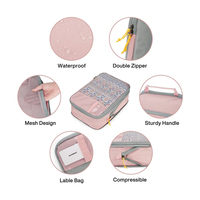 Ensemble de 6 cubes de compression pour bagages de voyage, organisateur de bagages personnalisé de luxe avec étiquette privée et sac à chaussures pour femmes
