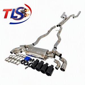 Sistema di Scarico Catback in Acciaio Inox Lucidato a Specchio 1,5mm di Spessore per M5 M550 M550i G30 <span class=keywords><strong>N63</strong></span> 4.4T, Downpipe e Tubo X - Product Image 1