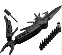 Pince multifonction à revêtement noir très vendue, couteau avec tournevis