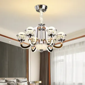 Modern Dining Room Hotel Living Room Restaurant Luxury Pendant Light Crystal Chandelier For High Ceilings