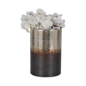 Vaso in vetro testurizzato bicolore per l'arredamento del soggiorno, elegante centrotavola decorativo per la casa, vaso decorativo per fiori - Product Image 2