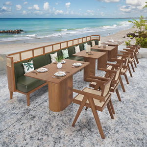 Sang Trọng Hiện Đại 4-Ghế Ăn Đặt Trọng Lượng Nhẹ Hình Bầu Dục Bàn Ăn Với Gỗ Gỗ Phòng Ăn Ghế Cho Khách Sạn Lối vào Biệt Thự - Product Image 3