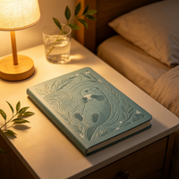 Carnet A5 en cuir PU avec gaufrage à sec motif Loutre marine, journal à couverture rigide personnalisé sur le thème de la faune pour cadeau