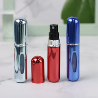 Bon prix vide en verre mini bouteille de parfum aluminium métal rechargeable atomiseur de parfum vaporisateur
