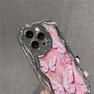 <span class=keywords><strong>Coque</strong></span> de téléphone antichoc pour iPhone 17, motif papillon rose mignon avec bracelet et fleurs, vente en gros usine - Product Image 4