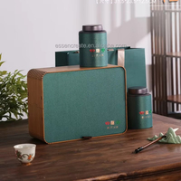 Boîte cadeau en bambou pour thé et café, taille et logo personnalisés, avec boîtes intérieures en papier, emballage personnalisable pour thé et café