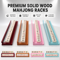 Support de Mahjong de Luxe Américain en Bois Massif Magnétique, Pliable, Écologique, Durable, Portable, Moderne, 17,5 pouces, pour le Camping, Lot de 4