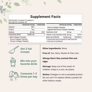 Poudre de peptides multiples biologiques sans OGM Micro Ingredients avec biotine, vitamine C, acide hyaluronique pour éclaircir la peau et le collagène - Product Image 3