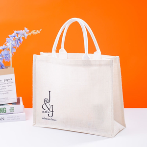 Wholesale Reusable Cheap Natural Laminated Shopping <strong>Jute</strong> <strong>Tote</strong> <strong>Bag</strong> Shopping <strong>Bag</strong> Burlap <strong>Tote</strong> <strong>Bag</strong> Custom logo - Product Image 5