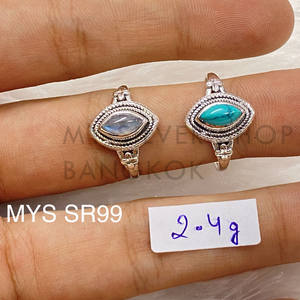 Anillo de Piedra Preciosa Natural Tallada en Marquesa Hecho a Mano en Plata de Ley 925 Original, Joyería Elegante de Estilo Bohemio para Uso Diario - Product Image 1