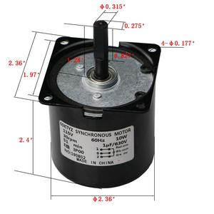 มอเตอร์ซิงโครนัส Retafe 60KTYZ 115V 60Hz 30RPM 10W แบบยึดหน้าแปลน มอเตอร์ AC 60KTYZ มอเตอร์เกียร์เฟสเดียว 60Hz มอเตอร์ซิงโครนัส - Product Image 4