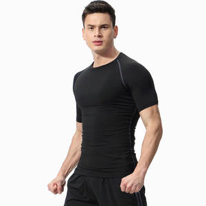 T-shirt sportiva a compressione personalizzata t-shirt traspirante <span class=keywords><strong>da</strong></span> <span class=keywords><strong>uomo</strong></span> <span class=keywords><strong>da</strong></span> basket <span class=keywords><strong>da</strong></span> allenamento <span class=keywords><strong>da</strong></span> ginnastica top Logo personalizzato OEM ODM - Product Image 2