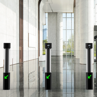 Diseño de Puerta Ultra Moderno, Completamente de Vidrio, Entrada a Gimnasio las 24 Horas, Puerta con Reconocimiento Facial de Alta Eficiencia para Control de Asistencia del Personal en Edificios de Oficinas, con Certificación CE