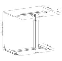 Table moderne pour ordinateur portable Pneumatique Gaz Hauteur Réglable Ordinateur portable Debout Chevet Overbed Side Sofa Desk