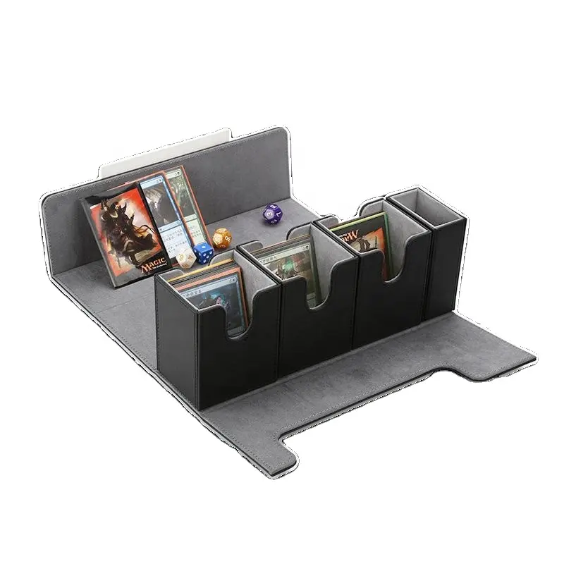Removable Four In One Premium Double Deck Box Mtg Flip Leather Pu Box Magic Premium Deck Case Board Game Pu Deck Box