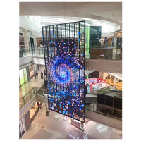 Mur visuel d'affichage à LED transparent P2.84-5.62 de qualité supérieure mur mené clair pour la fenêtre de magasin de centre commercial
