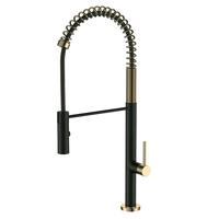 Robinet de cuisine moderne en laiton à poignée extractible, à monter sur plan, monotrou, avec cartouche céramique à ressort et double fonction pulvérisation – Meilleures ventes