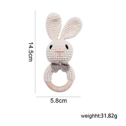 Crochet beige rabbit rattle