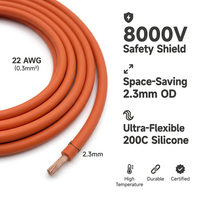 Fil de silicone 22AWG 0,3 mm² 22 gauge 8000V haute tension, souple, en cuivre OFC étamé, pour sonde de détection BMS et micro-transformateur