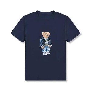 T-<span class=keywords><strong>shirt</strong></span> en coton respirant pour <span class=keywords><strong>femme</strong></span>, style coréen, à manches courtes, col rond, décontracté, motif animal classique, ours en peluche pour l'été - Product Image 2