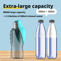 Bouteille d'eau portable en silicone pour chien, grande capacité, couvercle rabattable, retour d'eau à une touche, anti-fuite, solide, pour la marche et la randonnée en extérieur