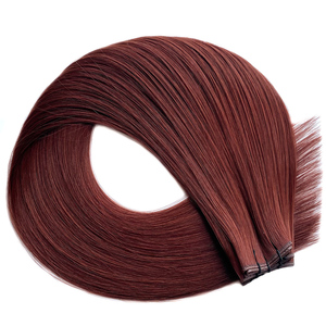Extensions per <span class=keywords><strong>capelli</strong></span> <span class=keywords><strong>veri</strong></span> Haiyi Hair Genius Weft Double Drawn all'ingrosso, nuove, vergini, con cuticole allineate, popolari # 33 Colore Rosso - Product Image 3