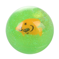 Ballon aquatique scintillant à fort rebond avec carte plastique, jouet élastique robuste, taille personnalisée, style dessin animé pour enfants - Vente chaude