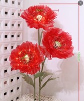Flor de Camelia Gigante Luminosa Hecha a Mano con Luz para Bodas, Decoración del Hogar, Calle, Inicio de Negocios, Accesorios de Fotografía