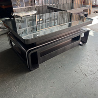 Table basse/bar en cuir éclairée de style européen moderne avec design imperméable pour usage commercial
