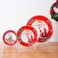 Ensemble de vaisselle de noël, cadeau de fête de noël, bol en céramique, assiette, cuillère, tasse, ensemble de vaisselle personnalisé