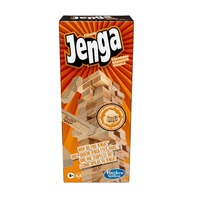 Hasbro Gaming Jenga Classic Game avec de véritables blocs de bois dur, jeu de tour d'empilage pour 1 joueur ou plus, enfants de 6 ans et plus