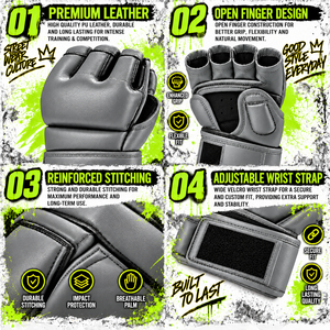 Guantes de MMA de medio dedo, guantes de sparring, se aceptan pedidos OEM, guantes de alta calidad para kickboxing, MMA y grappling. - Product Image 4