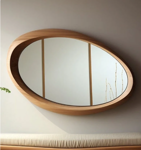 Wholesale Custom Hotel Apartment Hallway Irregular Unique Shape Wooden Wall <strong>Hanging</strong> <strong>Mirror</strong> - Product Image 6