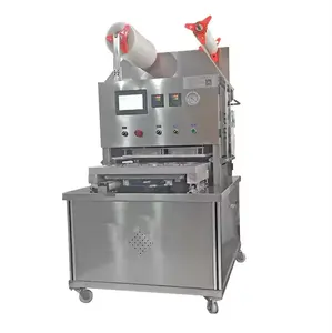 MAP Tray Sealing Machine With Vacuum Pump For Vegetables Cooked Food