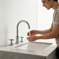 Nouvelle conception de robinet de douche monocommande en laiton électroplaqué à montage sur plan pour salle de bain, eau chaude et froide