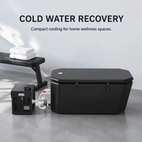 Mini refroidisseur d'eau noir 1HP avec pompe, système de refroidissement portable certifié CE pour bain de glace, thérapie par immersion froide et récupération