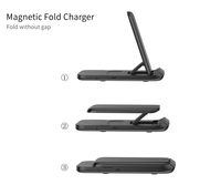 Support magnétique pliable entièrement amélioré 3 en 1, chargeur sans fil rapide 15W, charge simultanément téléphone, écouteurs, montre