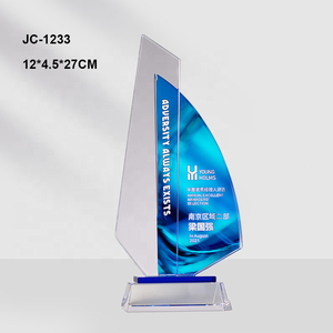 Jadevertu COLOR PRINT <span class=keywords><strong>Glory</strong></span> trofeo Premio Regalo de negocios azul placa de vidrio Premio personalizado - Product Image 2