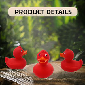 Paperella di Gomma Rossa Personalizzabile con Logo, 3 Pollici, Giocattolo Galleggiante Cognitivo per Vasca da Bagno, Giocattolo Squeaky Giallo per Neonati - Product Image 3