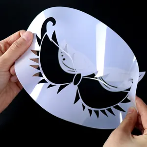Private logo PET reusable face makeup stencil mylar stencils for airbrush tattoo and face paint