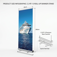 Soporte Retráctil para Pancartas de 85*200cm de Fábrica, Estructura Metálica Resistente, Pancarta Enrollable con Bolsa de Transporte para Ferias Comerciales