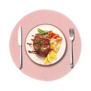 Hot Sale Plastic PP Circle Placemat Hand-Woven Heat Insulation No-Wash Modern Minimalist Decorative Table <b>Mat</b> Multicolor - Product Image 1